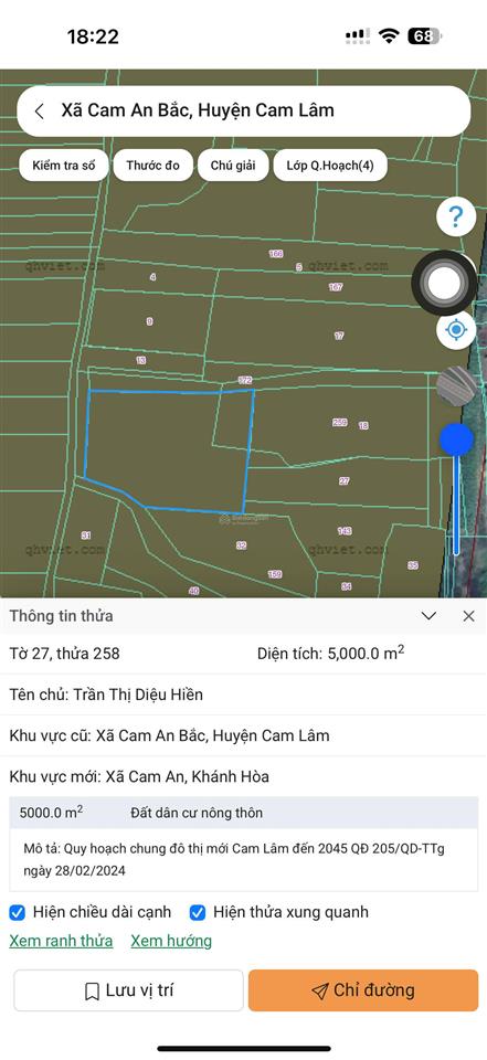 Hiền lương  cam an 5000 m2  46 x 40  qui hoạch đất ở  giá chỉ 850 triệu.sào