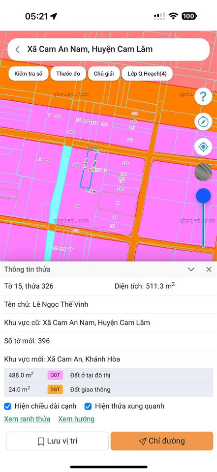 Vĩnh đông  cam an  511 m2  10 x 45  tc 100  giá 2 tỷ 100