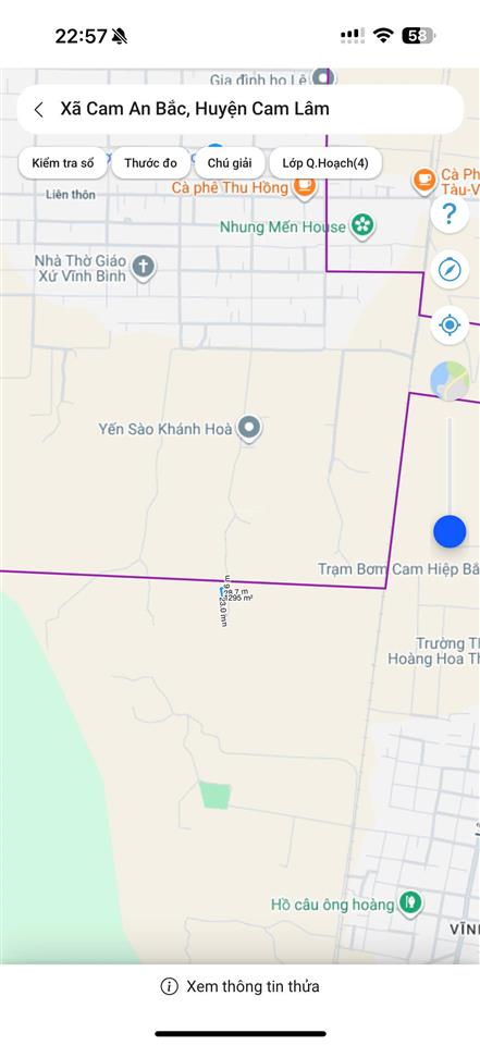 Hiền lương  cam an  1.287 m2  50 x 28  qui hoạch 2045 đất ở  giá 780 triệu/sào