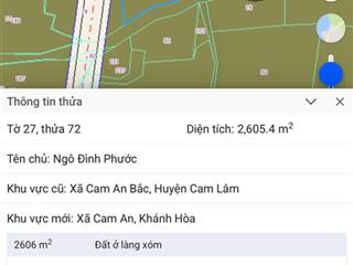 Hiền lương  cam an  2605m2  41m mặt tiền đường bê tông  quy hoạch đất ở  giá 390 triệu/sào