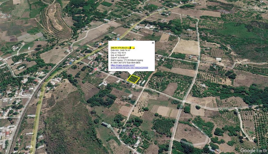 Suối môn ba ngòi khánh hòa 1.448m2 full thổ cư giá chỉ 4,5 triệu/m2