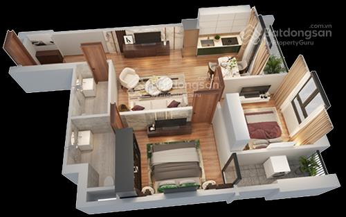 Căn 2pn cửa ngõ tt thái nguyên dttt 71,95m2