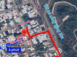 Chính chủ, bán đất bình khánh, đường trần quang đạo, cần giờ, dt 275m2, có 224m2 tc, view sông