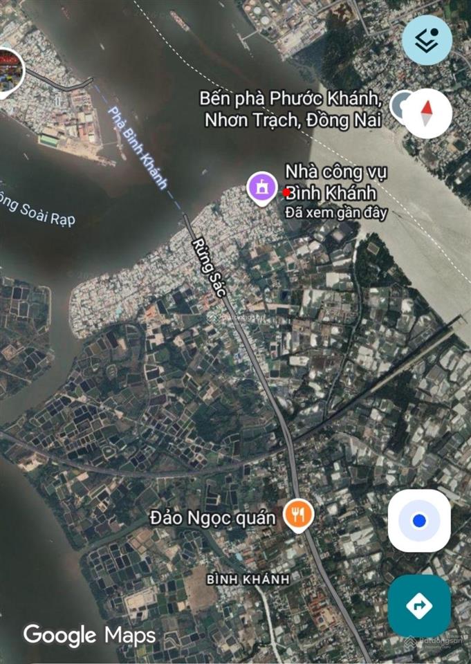 Chính chủ, bán đất bình khánh, đường trần quang đạo, cần giờ, dt 275m2, có 224m2 tc, view sông