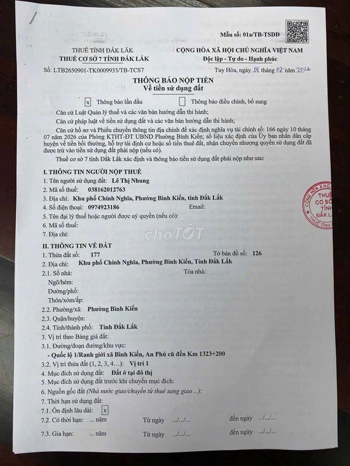 bán đất ở tại ODT thổ cư