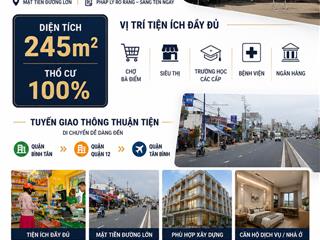 Cần bán gấp lô mặt tiền  245m2 thổ cư  ngay bà điểm  giá 14ty800 tl
