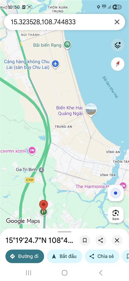Bán đất 269m2, 230 triệu, quốc lộ 1a, bình nguyên, bình sơn, quảng ngãi
