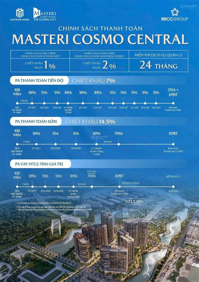 Bán căn hộ 3pn masterise cosmo central 98m view nhạc nước & đường liên phường | chỉ 12.334 tỷ (đã