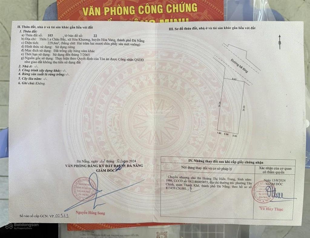 Bán đất mặt tiền đinh thị thôi  hòa vang