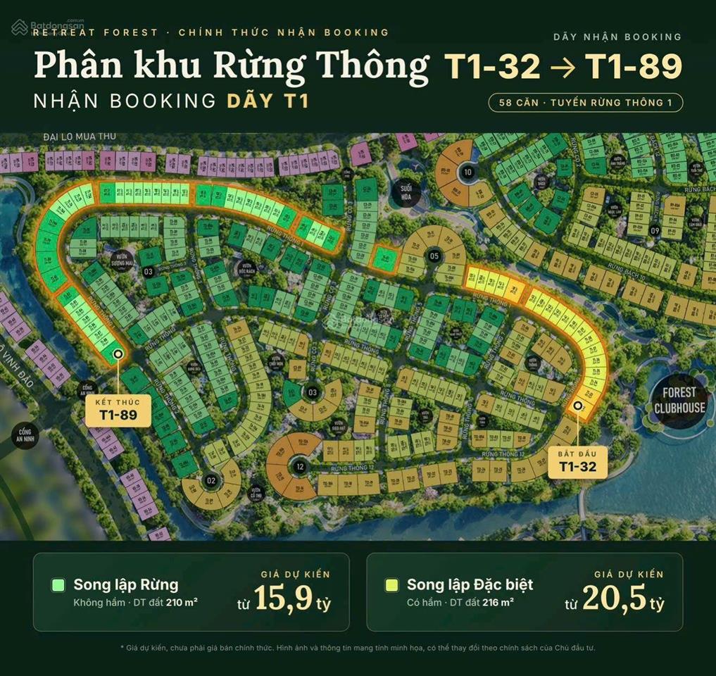 Rừng thông  dòng biệt thự rừng đặc biệt của eco retreat  từ 15.9 tỷ / căn