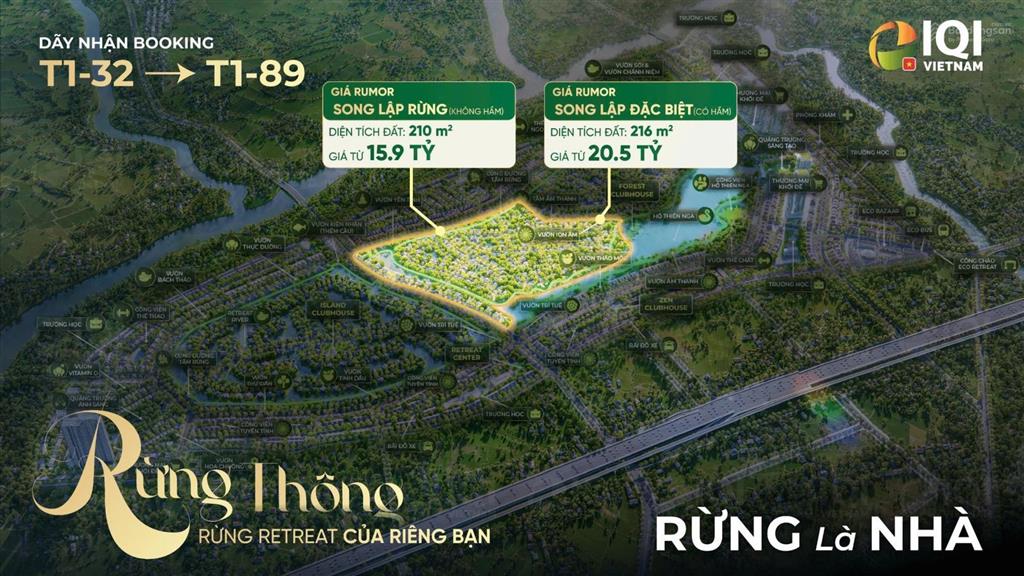 Rừng thông  dòng biệt thự rừng đặc biệt của eco retreat  từ 15.9 tỷ / căn