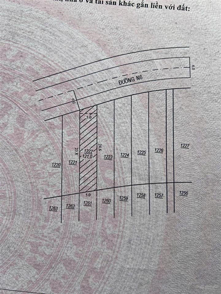 Em cần bán lô đất khu capital bảo lộc 1.6 tỷ, lâm đồng, 5*24= 121m2 (full thổ cư)