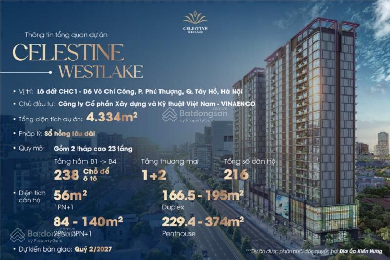 Chỉ vài bước tới lotte mall  bán căn 2pn celestine westlake 84,6m2 giá tốt nhất
