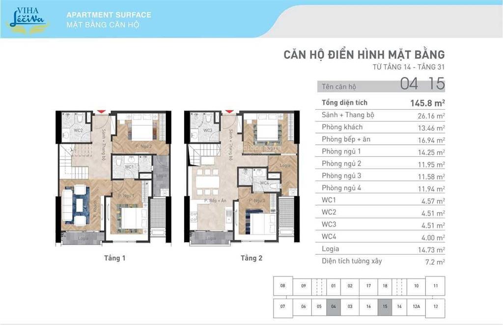 Bán căn hộ thông tầng duplex 145m2 viha complex  đẳng cấp biệt thự trên không.