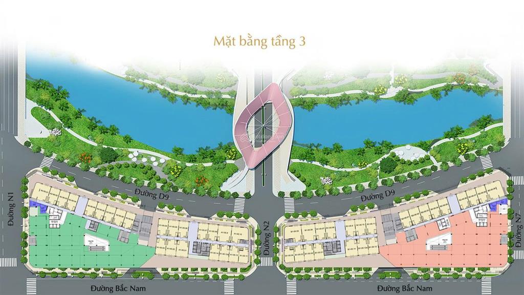 Cho thuê mặt bằng shop khối đế sarimi giá tốt, diện tích lớn mặt tiền rộng 9,1m view công viên sala