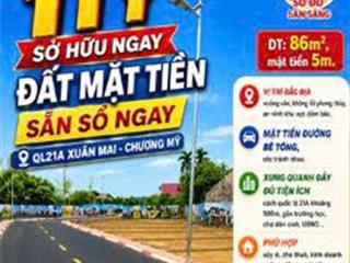 Nhỉnh 1 tỷ sở hữu ngay đất mặt tiền sẵn sổ ngay ql21a xuân maichương mỹ