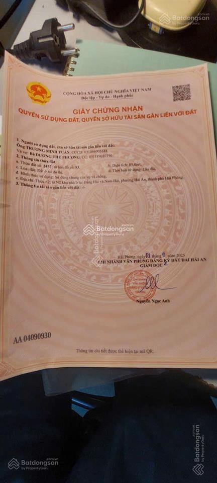 Chính chủ bán 85m2 đất thổ cư sẵn sổ mặt tiền ô tô tránh trung tâm hải an