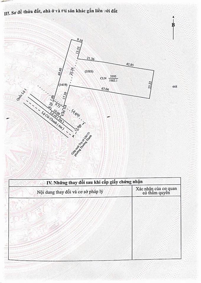 Chính chủ bán 1.982m2 đất sẵn sổ tặng nhà cấp 4 mặt tiền trung tâm cái răng
