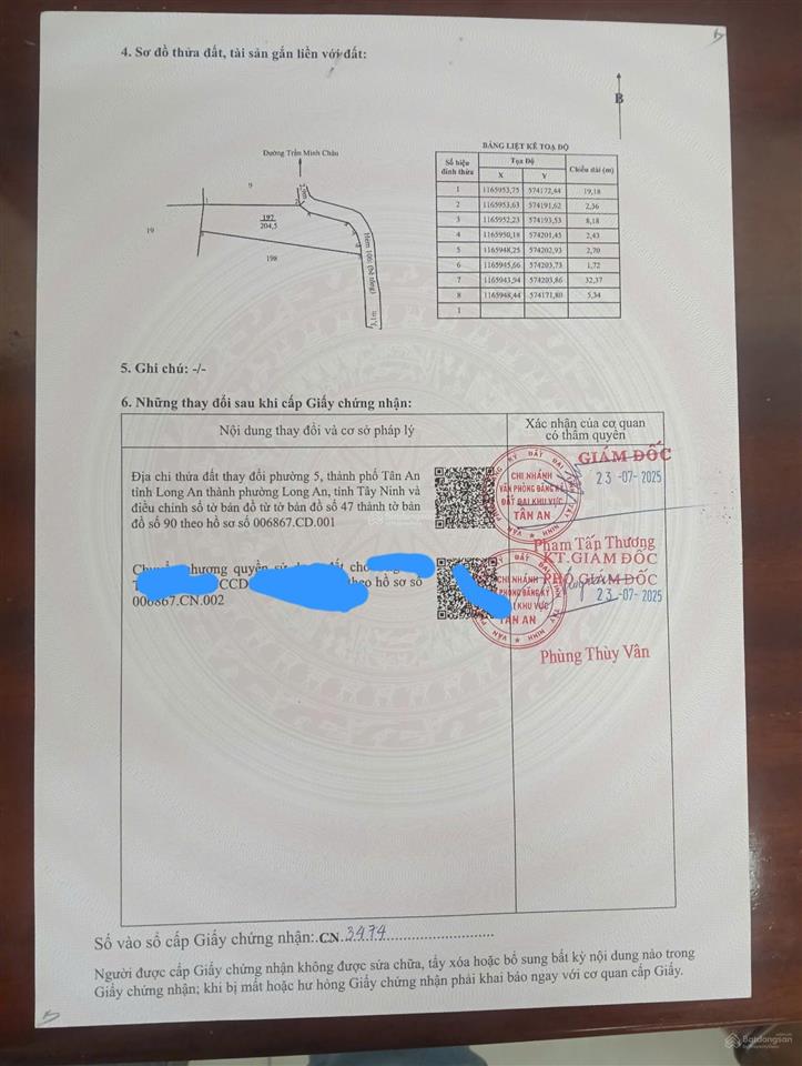 Bán đất tại trần minh châu, 1,75 tỷ, 204,5 m2, giá ưu đãi