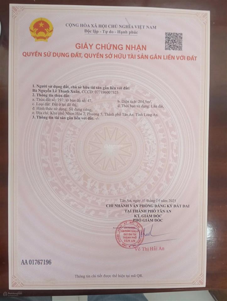 Bán đất tại trần minh châu, 1,75 tỷ, 204,5 m2, giá ưu đãi