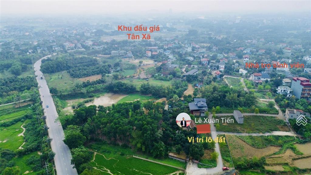 Đất xây trọ 64.2m2 mt gần 6m tại tân xã, hòa lạc, đường thông, 2 ô tô, sát đh10. chỉ 3.017 tỷ