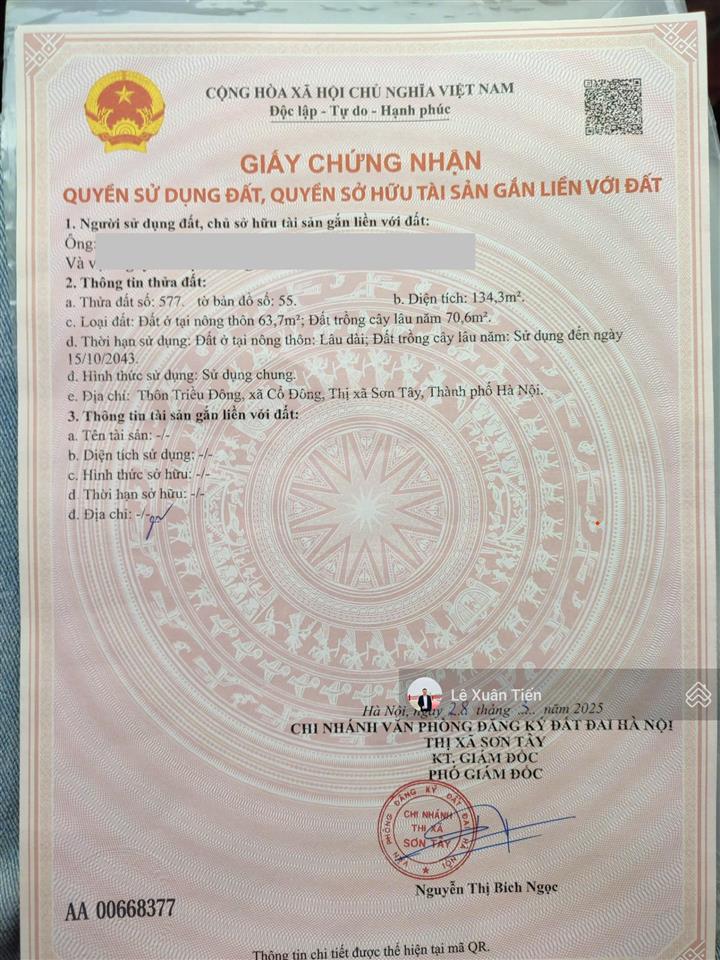 Chỉ 22tr/m2 sở hữu ngay 134.3m2, full thổ cư mt 7m tại trung tâm cổ đông, rẻ hơn thị trường, 4 giá