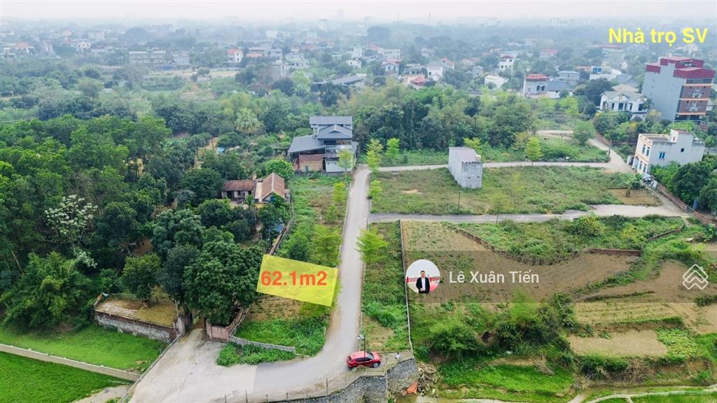 Hiếm có tại tân xã, hòa lạc 62.1m2, mt 5.5m, xây trọ ngay, đường 2 ô tô, sát đh10, chỉ 2,95 tỷ
