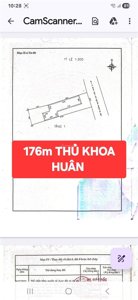 Giá đầu tư  chính chủ bán lô đất biển đường thủ khoa huân  sát nguyễn văn thoại ..
