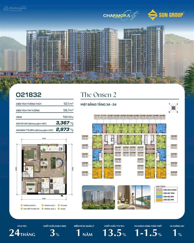 Onsen 3 chiết khấu lên đến 21%, đóng 70% đã nhận nhà, giá chỉ 2tỷ2/căn. em đông hỗ trợ 24/24