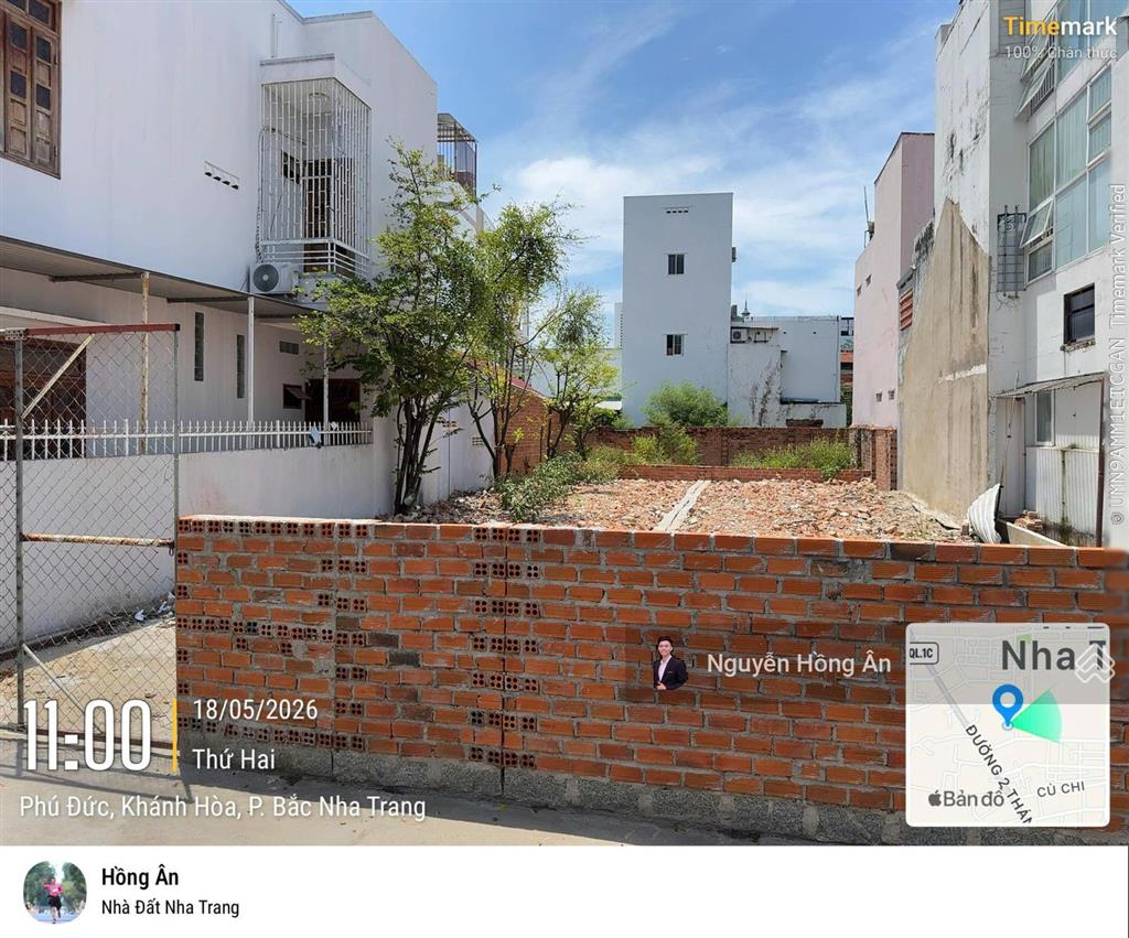 Bán lô hẻm phú đức dt 97,2m2 full thổ cư, gần biển nha trang, đường ô tô 4m tận nơi, giá 5,5 tỷ