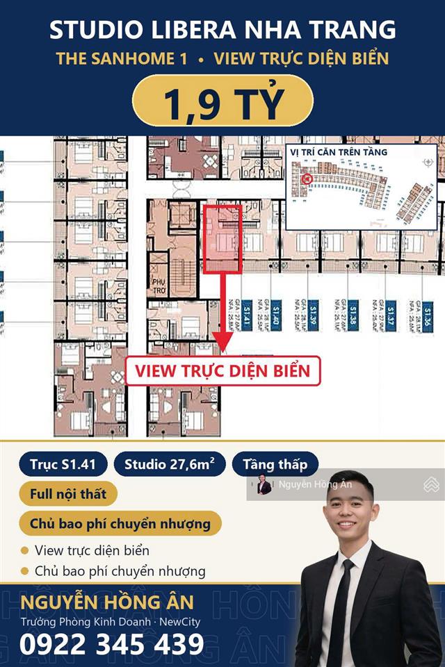Bán căn hộ the sanhome libera nha trang full nội thất, studio 1pn 2pn view biển, giá từ 1,55 tỷ