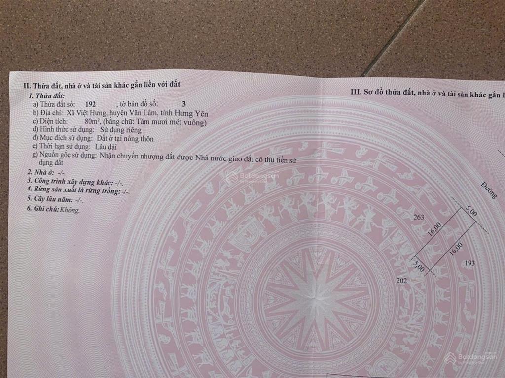 Bán đất nền dự án tại khu nhà ở liền kề hồng hải  văn lâm, chỉ với 50 triệu / m2, 80m2