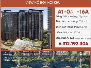Bán căn 1pn the global city giá tốt nhất thị trường, tháp a1 53m2 thanh toán đến 2028 giá 6,313 tỷ
