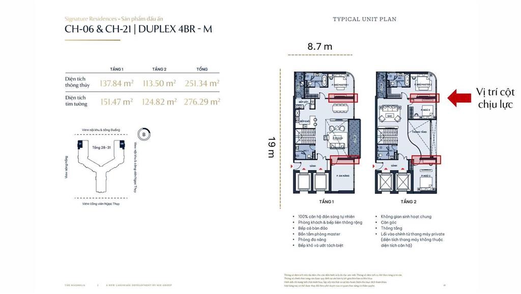 Bán căn duplex 4pn có thể làm thành 5pn tại maglonia long biên hn diện tích 251m2