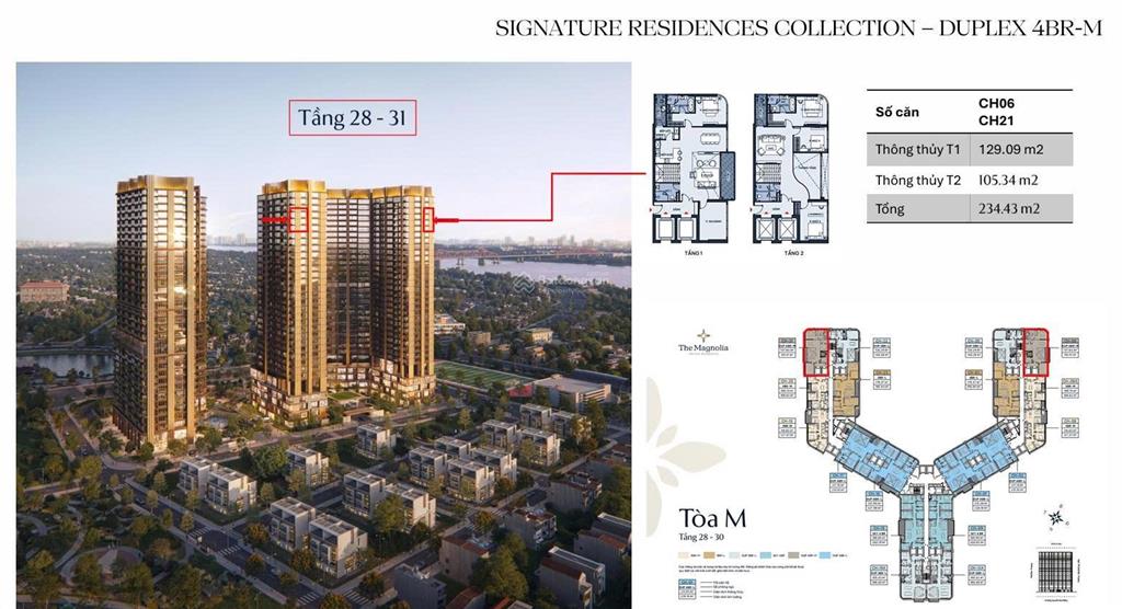 Bán căn duplex 4pn có thể làm thành 5pn tại maglonia long biên hn diện tích 251m2