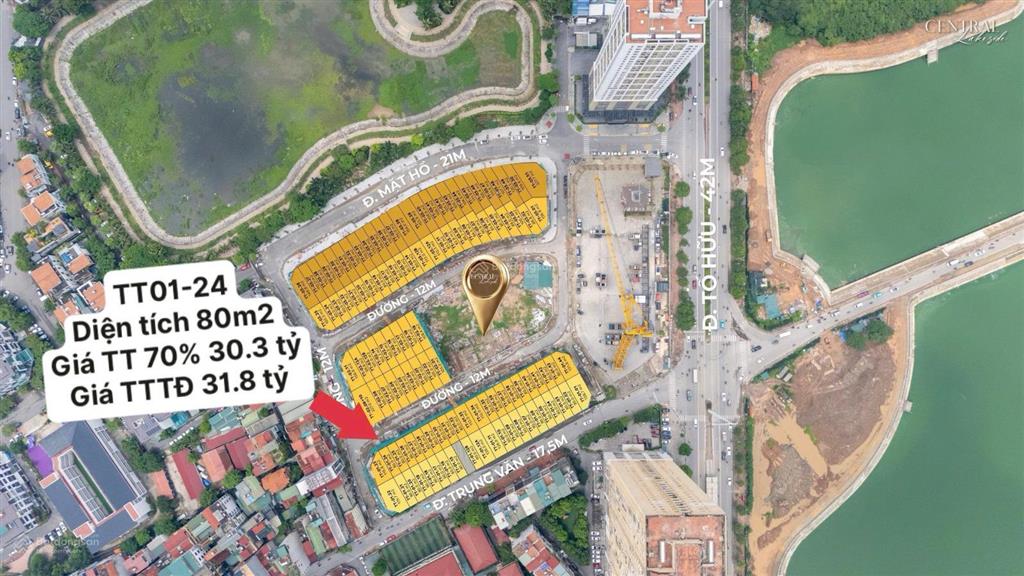 Bán liền kề cạnh góc tại mặt đường trung văn diện tích 80m2