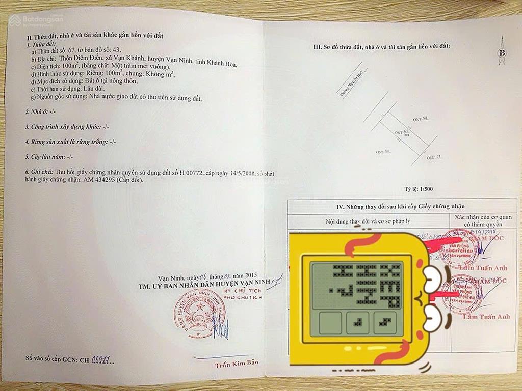 Chủ cần bán gấp lô đất tại diêm điền, xã vạn khánh, giá 17,5tr/m khu vực tiềm năng đầu tư