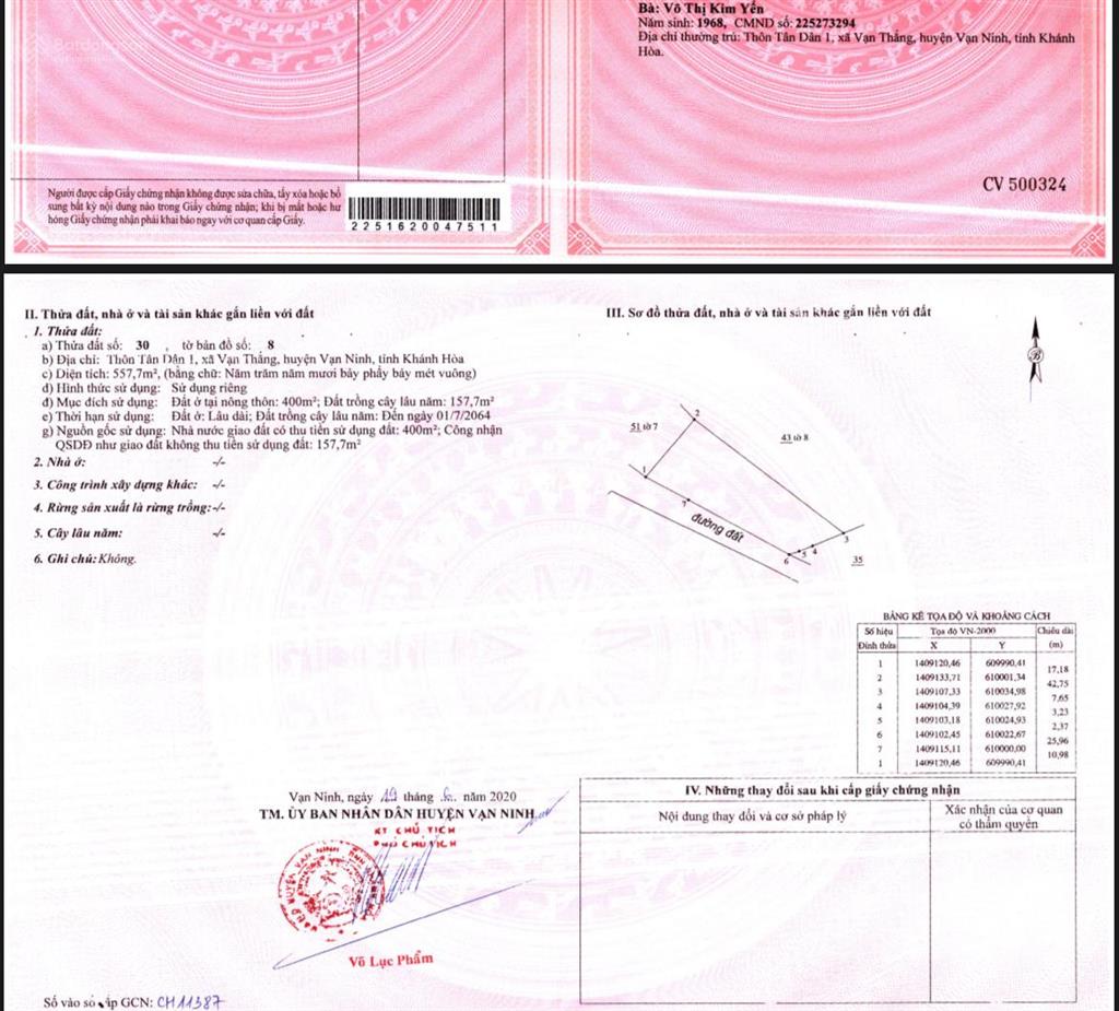 Cần tiền nên bán gấp lô đất giá 12,2tr/m tân dân 1 vạn thắng cũ thích hợp làm nhà vườn