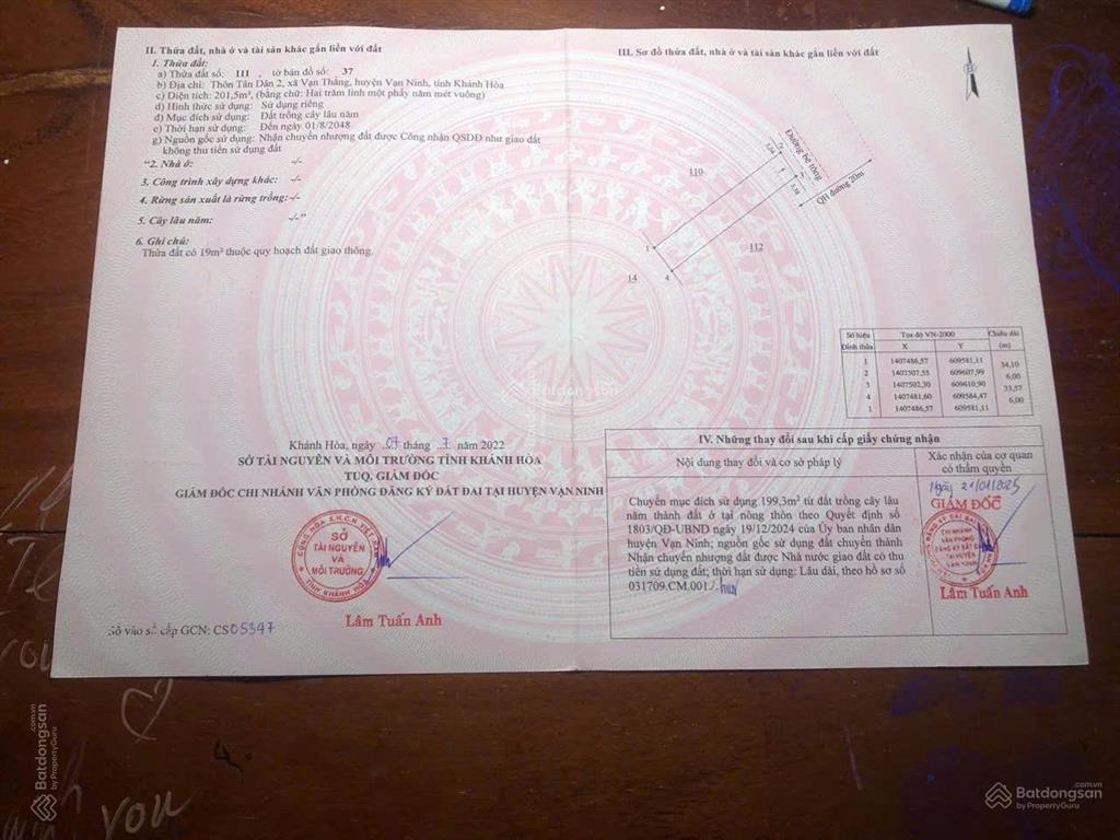 Thêm lô đất cần bán tân dân 2, vạn thắng giá rẻ 17tr/m cho khách mua đầu tư