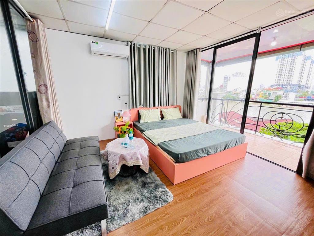 Cho thuê căn hô dịch vụ q4, 1 phòng ngủ ngăn vách kính, ban công full nội thất.