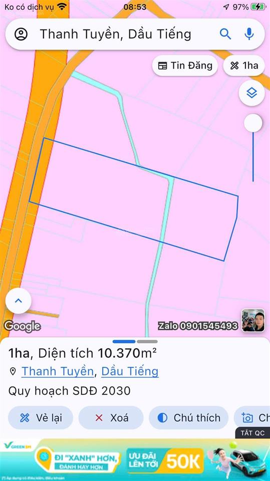 Bán đất đường đt 744 xã thanh tuyền, huyện dầu tiếng, bình dương (phường tây nam tp hồ chí minh)