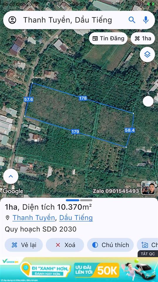 Bán đất đường đt 744 xã thanh tuyền, huyện dầu tiếng, bình dương (phường tây nam tp hồ chí minh)