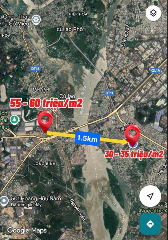 Đất thổ cư khu vực trung tâm giá tốt cách tp.hcm chỉ 1km