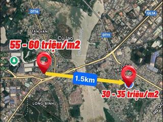 Đất thổ cư trung tâm biên hòa gần ql51, ngã 3 vũng tàu sát tp. hcm