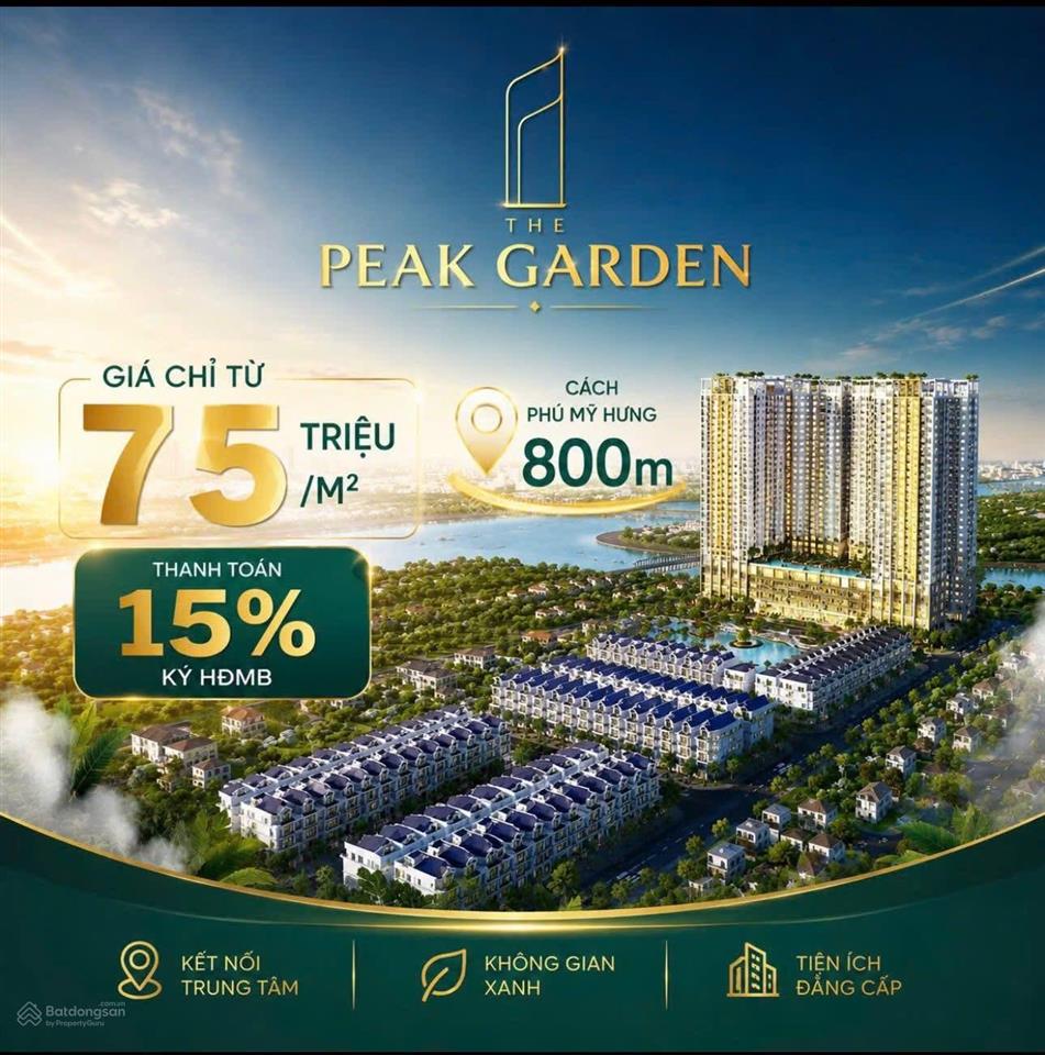 Cdt  mở bán 200 căn hộ the peak garden nguyễn lương bằng quận 7, chính sách nh hỗ trợ 18 tháng 0%