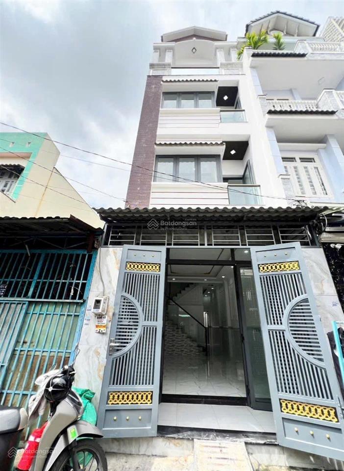 14 triệu nhà 4 tầng, 4pn, hẻm 5m thông ngay chợ lê văn quới, bình tân