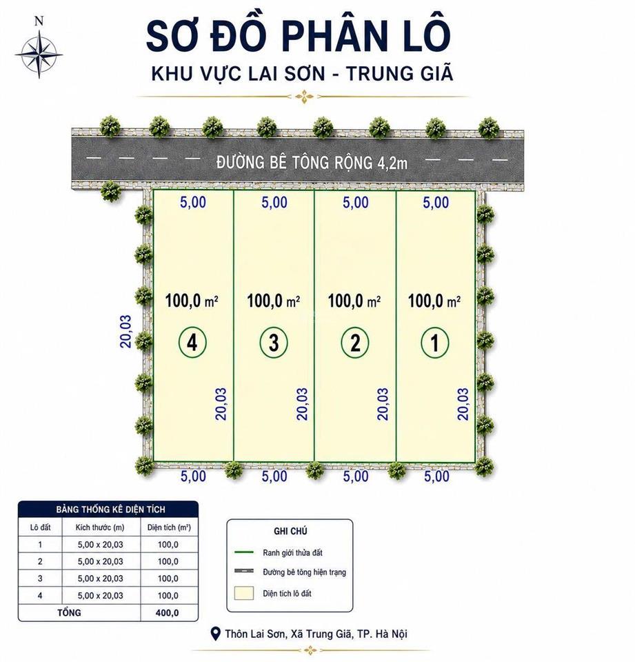 Bán 100m2 đất trung giã hà nội giá 560tr