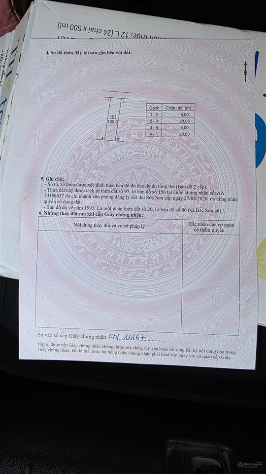 Bán đất tại trung giã, 560 triệu, 100m2, chính chủ, uy tín