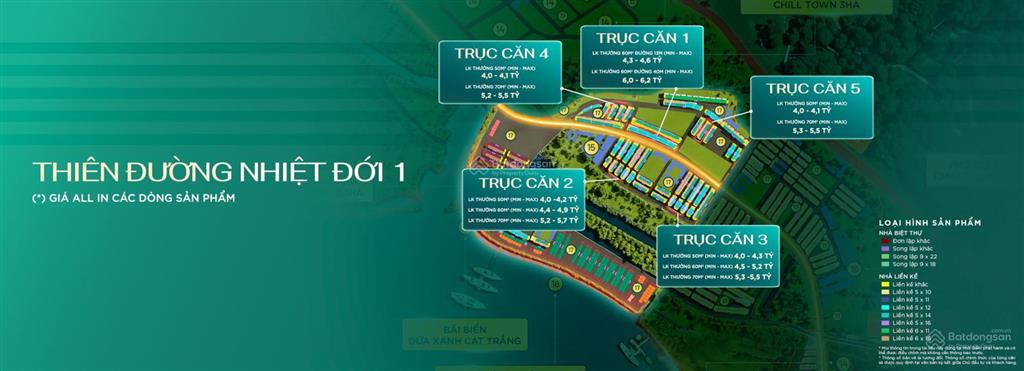 Vịnh thiên đường nhiệt đới 1, dt 50m2 =5x10m, dòng giãn xây, tiền đất từ 3,99 tỷ