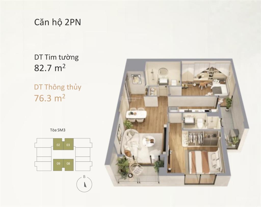 Greenera southmark 486 ngọc hồi căn 2pn giá tốt 6,89 tỷ